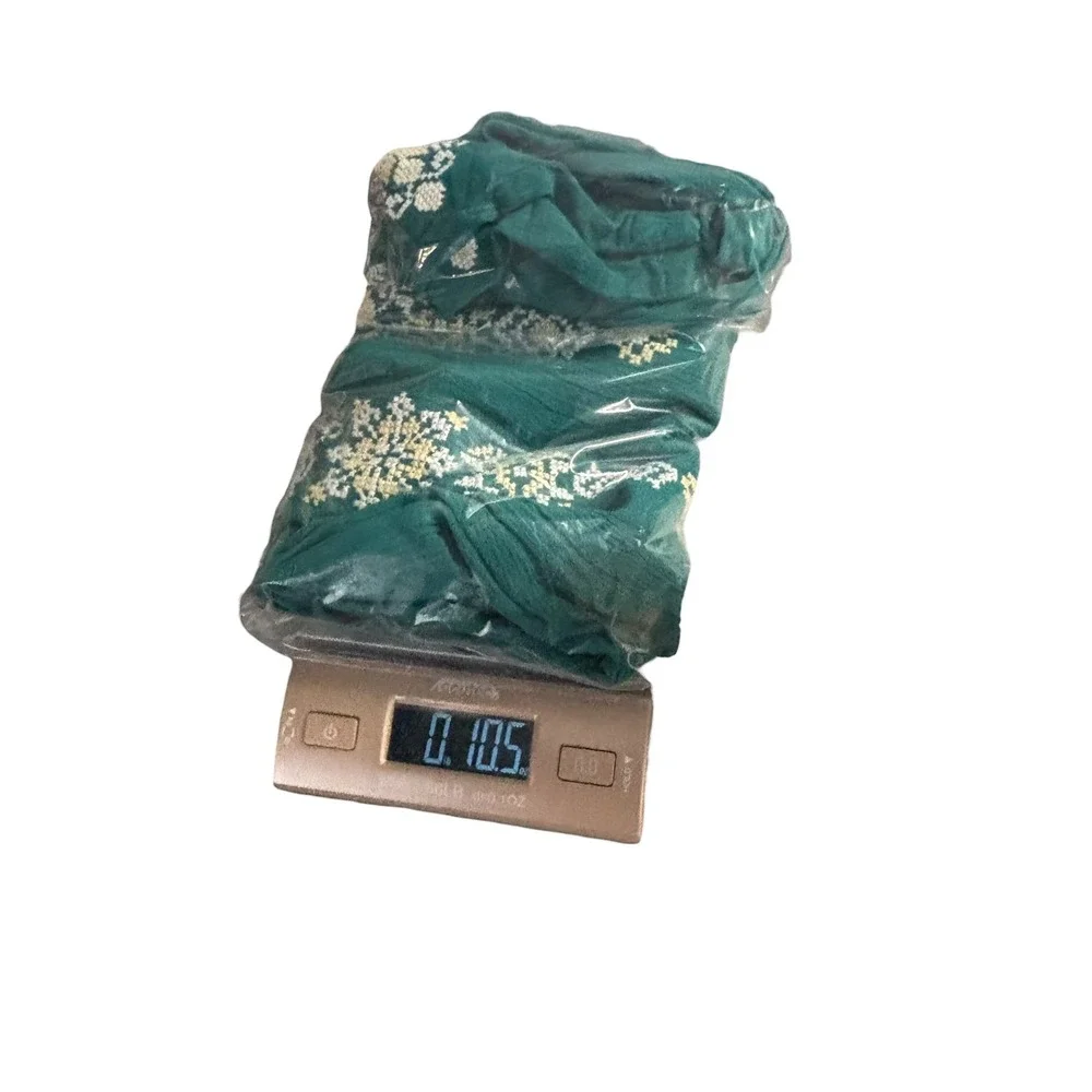 Time for Me Womens Teal Green Embroidered Wide Leg Boho Smocked Pants Large - Picture 12 of 12